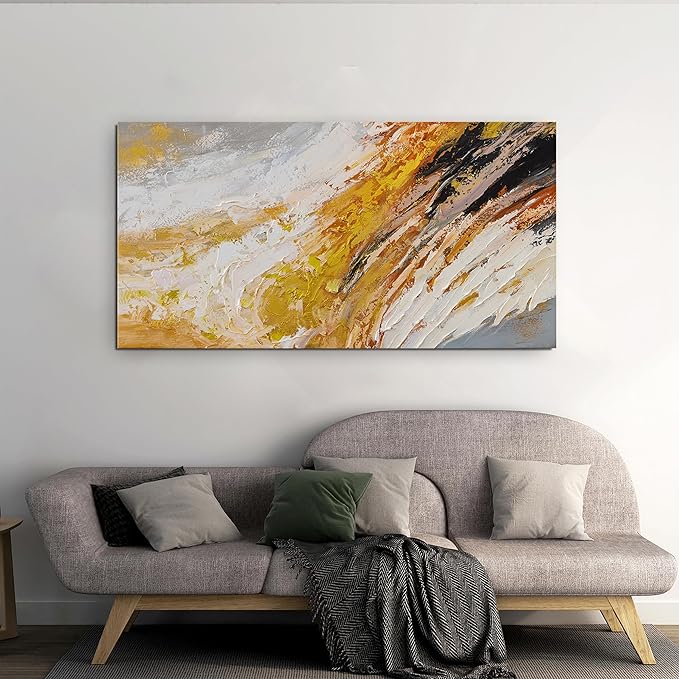 AIXMGSJS Canvas Wall Art Decor Wall Art Pictures for Living Room Canvas Art Wall Decor Black and White Abstract Wall Art Prints Modern Gold Wall Art Artwork for Walls Home Office Decor 20" X 40"