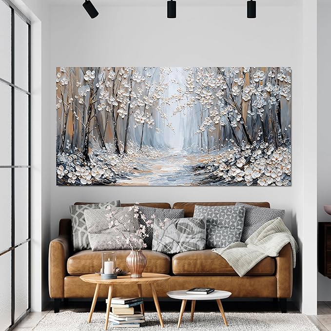 Canvas Wall Art Decor Wall Art Pictures for Living Room Art Work for Wall Decor Landscape Forest Wall Art Prints Modern Flowers Wall Art Decorations Artwork for Walls Bedroom Office Decor 20" X 40"