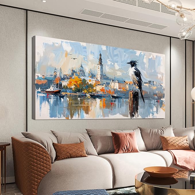 KUPTEU Canvas Wall Art Decor Wall Art Pictures for Living Room Art Work for Wall Decor Modern Landscape Wall Art Prints Artwork for Walls Bird Wall Decorations Bedroom Home Wall Art Decor 20" X 40"