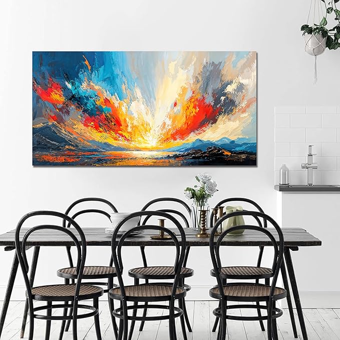 Canvas Wall Art Decor Wall Pictures for Living Room Canvas Art Wall Decor Coastal Landscape Wall Art Decorations Artwork for Walls Modern Colorful Wall Art Prints Bedroom Office Wall Art Decor 20" X 40"