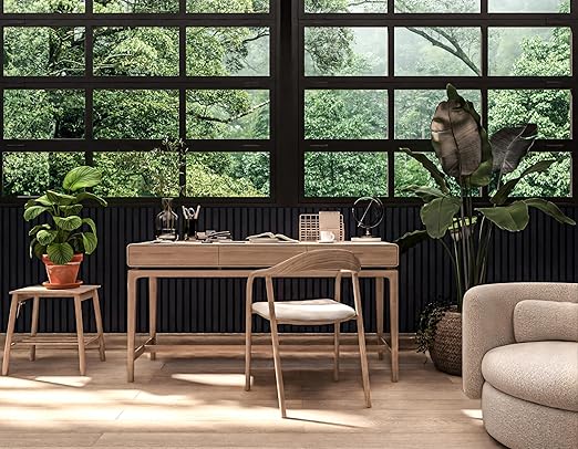 94" x 24" Acoustic Wood Slat Wall Panels – Modern Decorative Soundproof Panels for Walls & Ceilings, Premium Noise-Reducing Wood Paneling for Home & Office (Set of 10) (Dark Blue)