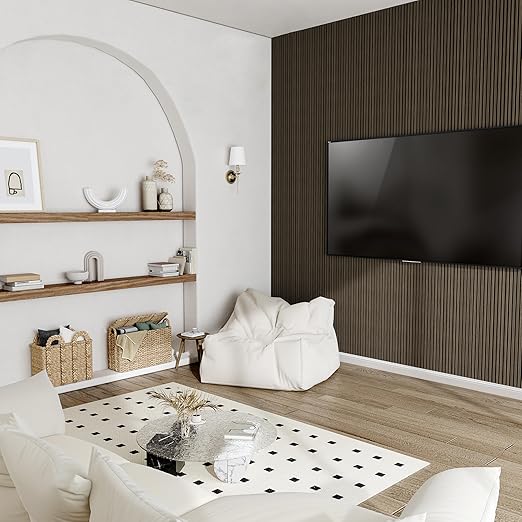 Casaphoria Acoustic Wall Panels, 2 PCS 47.2"x23.6", 3D Soundproof Wall Panels, Wood Slat Wall Panels for Home Office & Accent Walls, Walnut