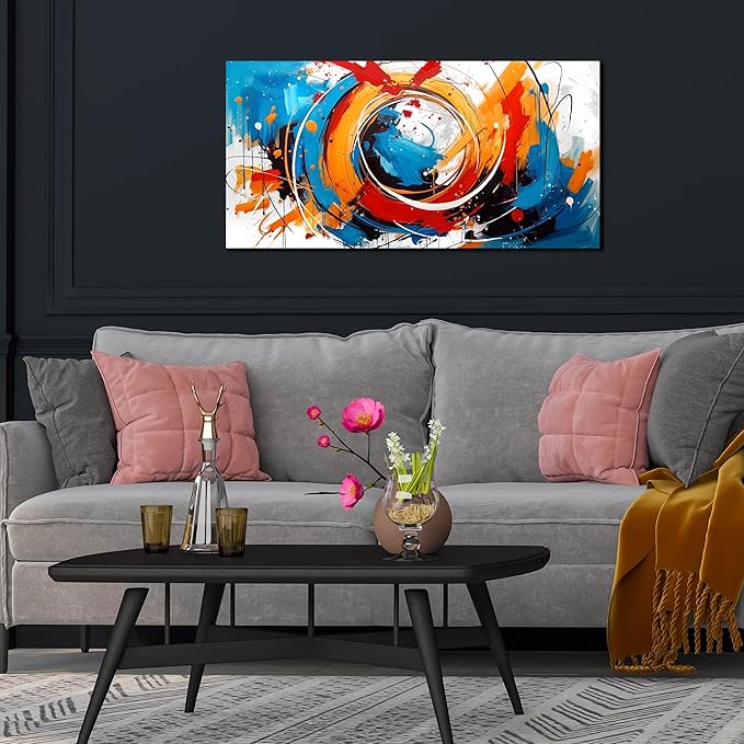 Abstract Canvas Art Wall Decor for Living Room - Colorful Abstract Bedroom Wall Decor Above Bed - Modern Pictures Wall Art for Office Size 20" x 40"