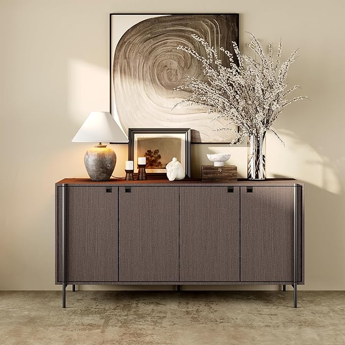 24"x393" Brown Grasscloth Peel and Stick Fabric Textured Contact Paper Linen Wallpaper Vintage Matte Frosted Waterproof Luxury Wallpaper for Bedroom Bathroom Kitchen (Dark Brown)