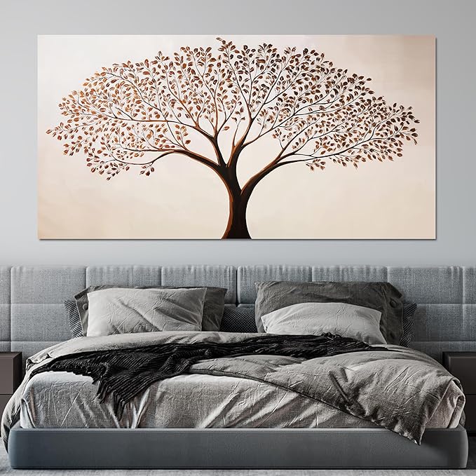 Canvas Art Wall Decor Modern Tree of Life Wall Art Prints Oveersized Canvas Wall Art Decor Minimalist Botanical Wall Art Decor Large Wall Art for Living Room Home Office Wall Decor Aesthetic 29" X 58"