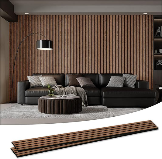 2 Pack 105.9" x 20.5" x 0.8" Acoustic Wall Panels Sound Absorbing, Wood Slat Wall Panels for Wall Decor, Soundproof Wood Wall Panels, Red Oak