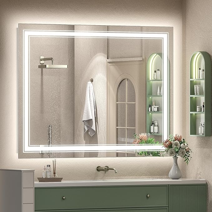 40x36 LED Bathroom Mirror, Lighted Mirror for Bathroom Wall, Backlit and Front lit, Dimmable, Anti-Fog, Shatterpoof, Memory (Horizontal/Vertical)