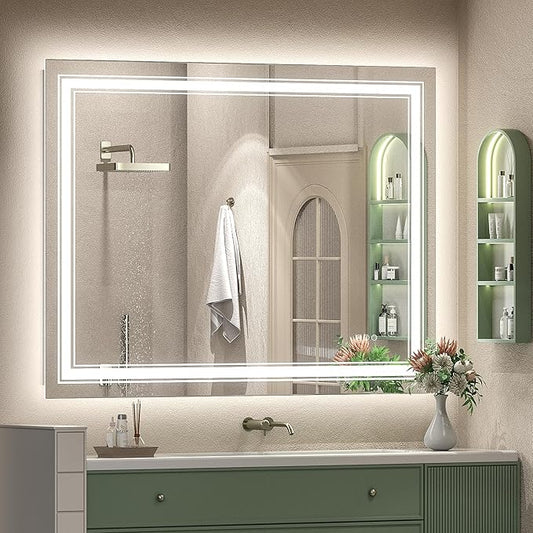 40x36 LED Bathroom Mirror, Lighted Mirror for Bathroom Wall, Backlit and Front lit, Dimmable, Anti-Fog, Shatterpoof, Memory (Horizontal/Vertical)