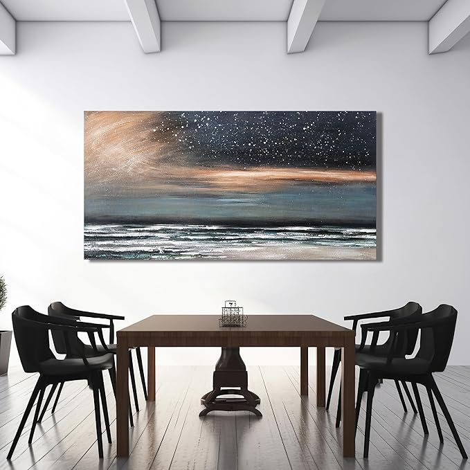 Large Canvas Wall Art for Living Room Artwork for Walls Canvas Art Wall Decor Nature Landscap Starry Wall Art Decor Coastal Beach Wall Art Prints Art Work for Home Office Kitchen Wall Decor 29" X 58"