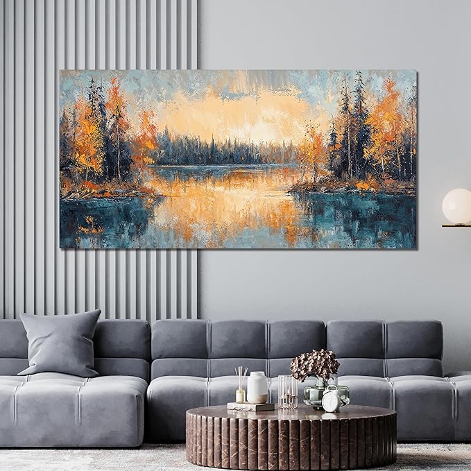 Canvas Wall Art Decor Large Wall Art for Living Room Canvas Art Wall Decor Nature Landscape Wall Art Pictures Vintage Nightfall Wall Art Decor Large Artwork for Walls Home Office Wall Decor 29" X 58"