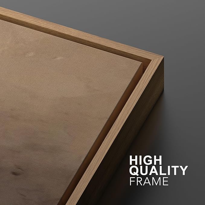 MUDECOR Framed Canvas Print Wall Art Minimalist Earthy Neutral Brown Abstract Illustrations Realism Decorative for Living Room, Bedroom, Office - 24"x36"x3 Natural