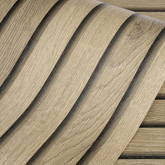 Livelynine Wood Wallpaper 24 X394 Inch Wood Peel and Stick Wall Paper Slatted Brown Vinyl Self Adhesive Contact Paper Decorative for Bedroom Kids Bathroom Door Sticky Slat Wall Paneling for Walls