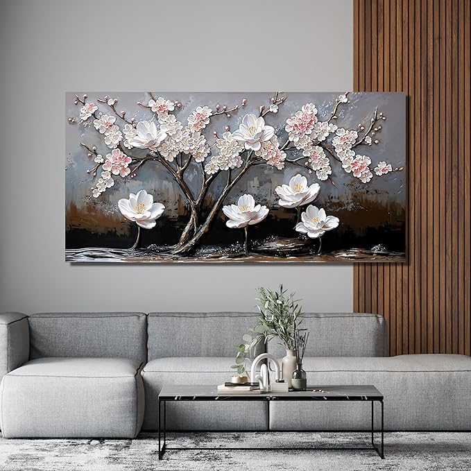 Canvas Wall Art Decor Art Work for Wall Decor Black and White Wall Art Decorations Wall Art Pictures for Living Room Artwork for Walls Modern Flower Wall Art Prints Home Office Decor 20" X 40"