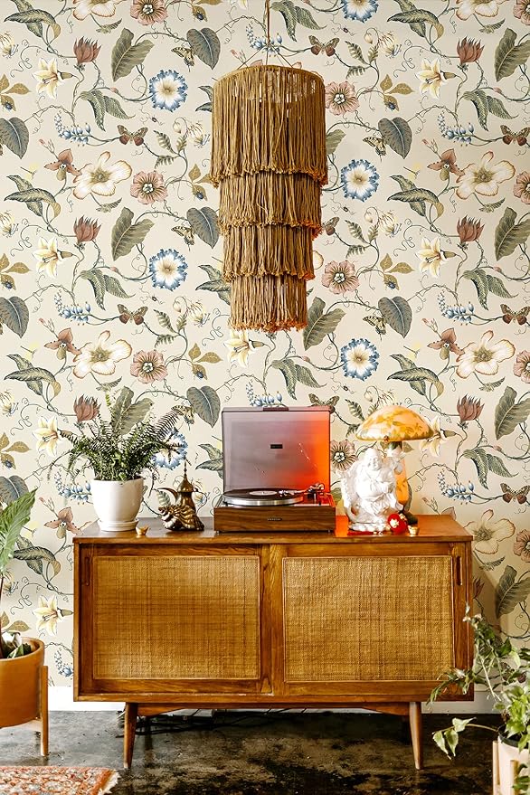 NextWall Summer Garden Floral Peel and Stick Wallpaper (Alabaster)