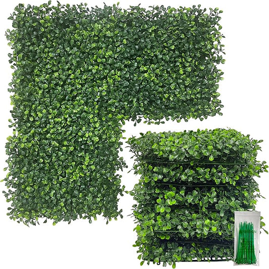 Bybeton Artificial Grass Backdrop Wall,10"x 10"(16Pcs) UV-Anti Boxwood Hedge Topiary Wall Panels for Indoor Outdoor Privacy Protected and Garden,Balcony,Privacy Fence Screen décor