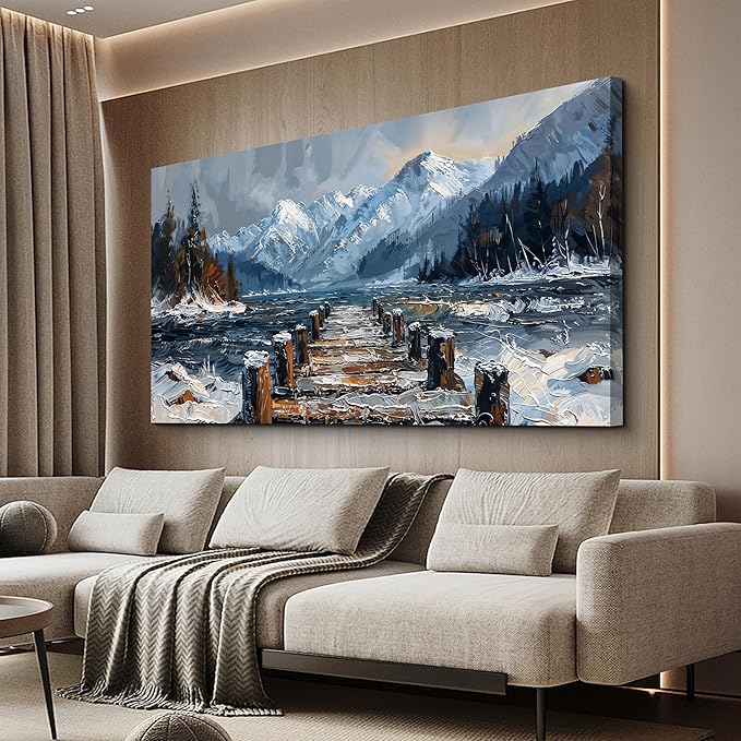 Canvas Wall Art Decor Large Wall Art for Living Room Nature Landscape Wall Art Prints Canvas Art Wall Decor Artwork For Walls Modern Coastal Wall Art Decorations Bedroom Ofiice Kitchen Decor 24" X 48"