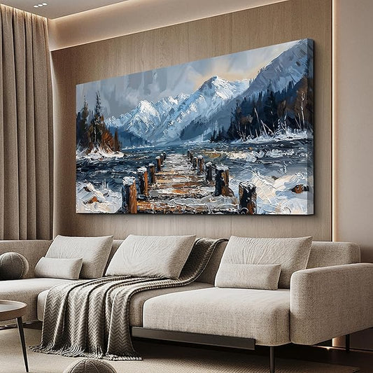 Canvas Wall Art Decor Large Wall Art for Living Room Nature Landscape Wall Art Prints Canvas Art Wall Decor Artwork For Walls Modern Coastal Wall Art Decorations Bedroom Ofiice Kitchen Decor 24" X 48"