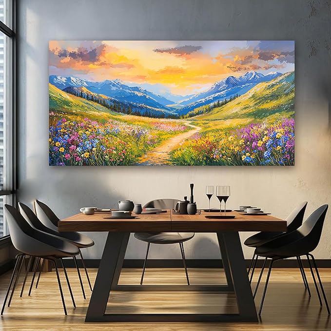 Canvas Wall Art Decor Oversized Wall Art for Living Room Large Landscape Wall Art Prints Canvas Art Wall Deecor Nature Botanical Wall Art Decor Sunset Artwork for Walls Home Office Decor 29" X 58"