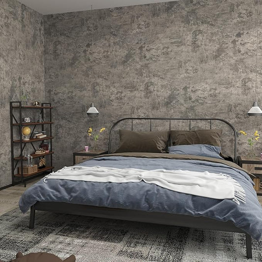 31"×591" Extra Large Size Wide Thick Light Brown Grey Concrete Wallpaper Peel and Stick 3D Industrial Gray Concrete Cement Contact Paper Vinyl Matte Textured Stickers for Bedroom Garage Walls