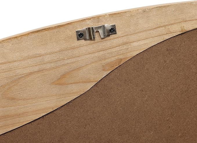 LuxenHome Irregular Oblong Wall Mirror,Accent with Natural Wood Frame,Rustic Bathroom Mirror,Vanity Makeup Mirror, Wall Mounted Mirror for Living Room,Entryway,Bedroom,Decorative Mirror