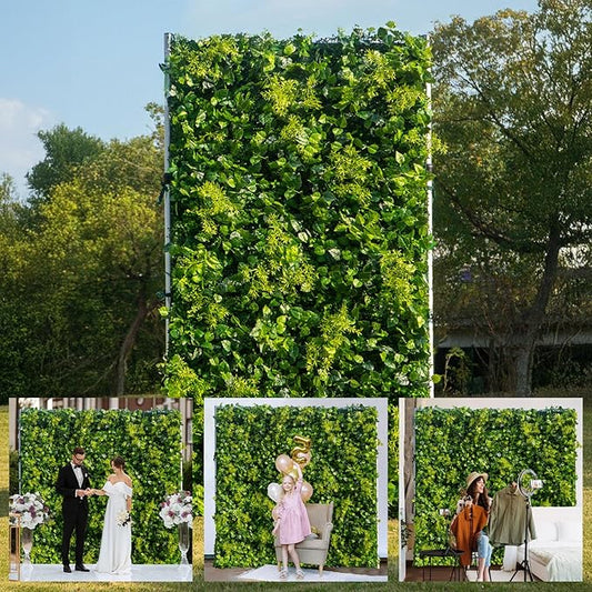 Artificial Luxury‌ Flower Wall Panels, Gorgeous 3D Silk Floral Backdrop for Wedding, Baby Show, Party and Home Decor, Quick Assembly/Storage, Eco ＆ Pet Friendly, 2 pcs, Each Panel 2 * 8 ft.