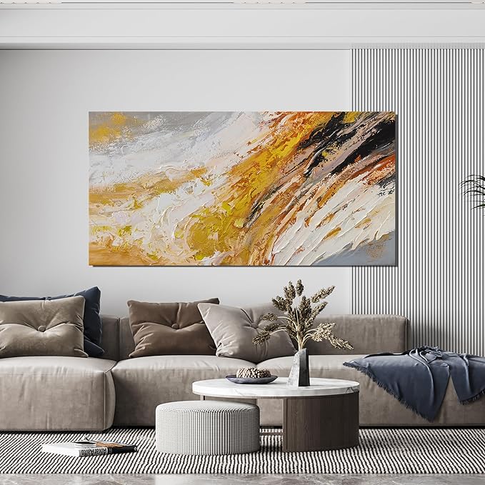 AIXMGSJS Canvas Wall Art Decor Wall Art Pictures for Living Room Modern Large Wall Art Canvas Art Wall Decor Black and White Abstract Wall Art Prints Artwork for Walls Home Office Decor 24" X 48"