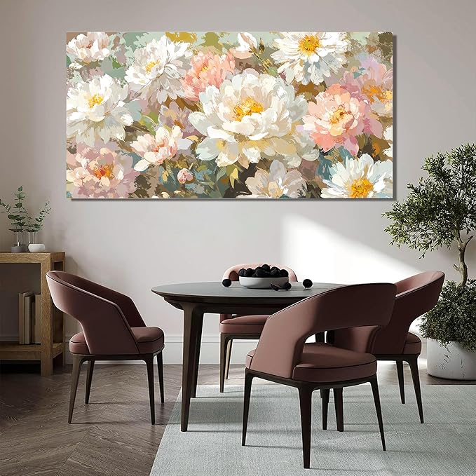 Canvas Wall Art Decor Large Wall Art for Living Room Colorful Flowers Wall Art Prints Artwork for Walls Botanical Wall Art Pictures Modern Canvas Art Wall Decor Bedroom Office Decorations 24" X 48"