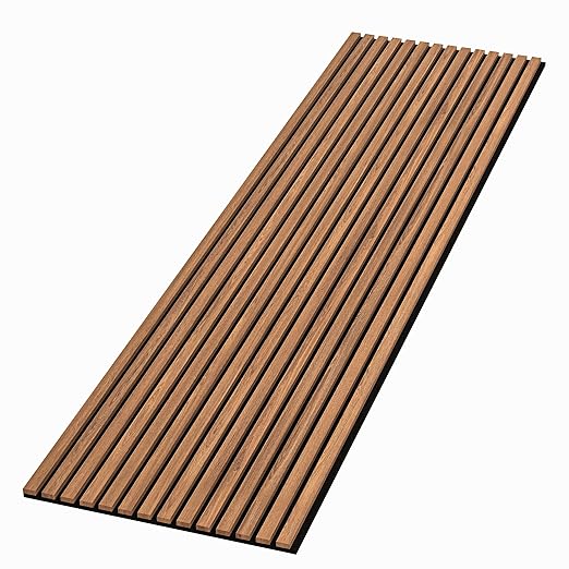 94" L x 24" W Acoustic Wood Wall Paneling, Decorative Sound Proof Panels for and Ceilings, 3D Slat Panels, Wood Slat Panels (Set of 10) (Light Maple.)