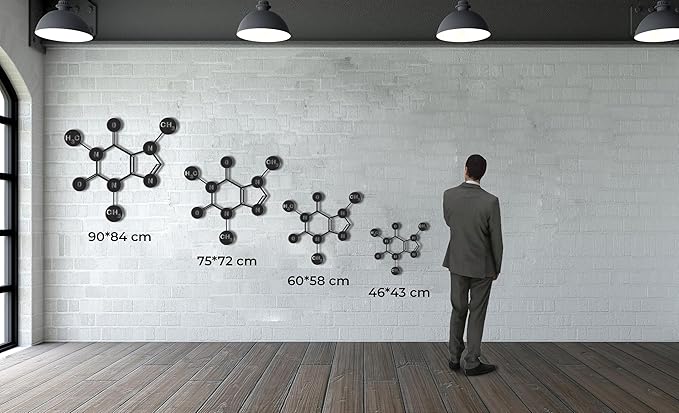 Caffeine - Metal Wall Decor - Home Office Decoration - Bedroom, Living Room Decor Sculpture (35"W x 33"H / 90x84cm)