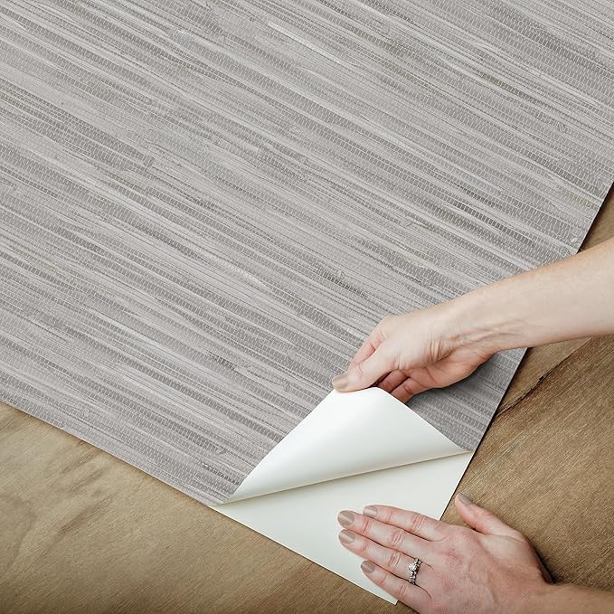 NuWallpaper Grey Grassweave Peel and Stick Wallpaper, NUS4994