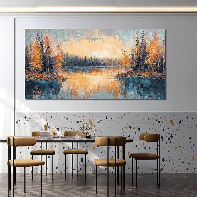 Canvas Wall Art Decor Large Wall Art for Living Room Canvas Art Wall Decor Nature Landscape Wall Art Pictures Vintage Nightfall Wall Art Decor Large Artwork for Walls Home Office Wall Decor 29" X 58"