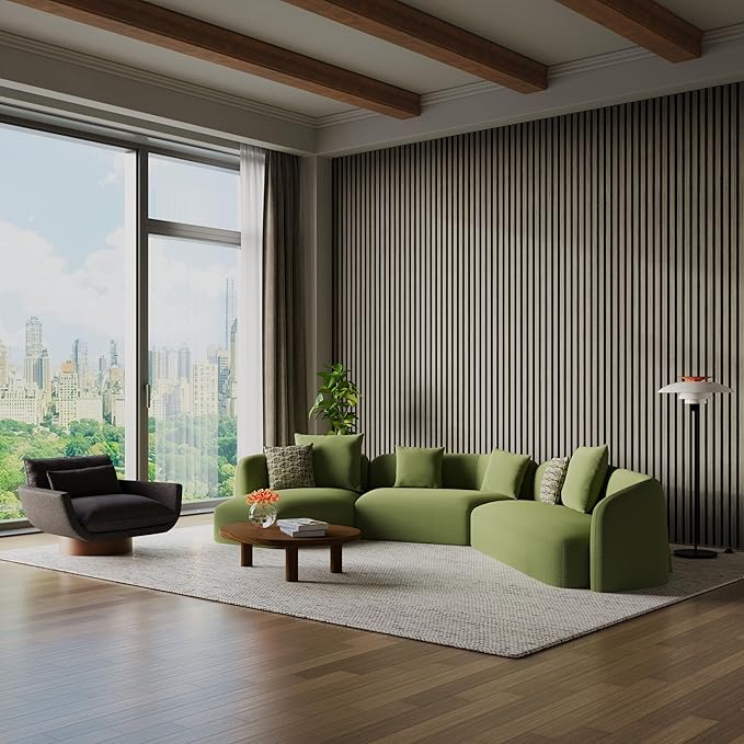 94" x 12.6" 3D Acoustic Slat Wood Wall Panels | Modern Sound-Dampening & Eco-Friendly Design (2-Piece Set)