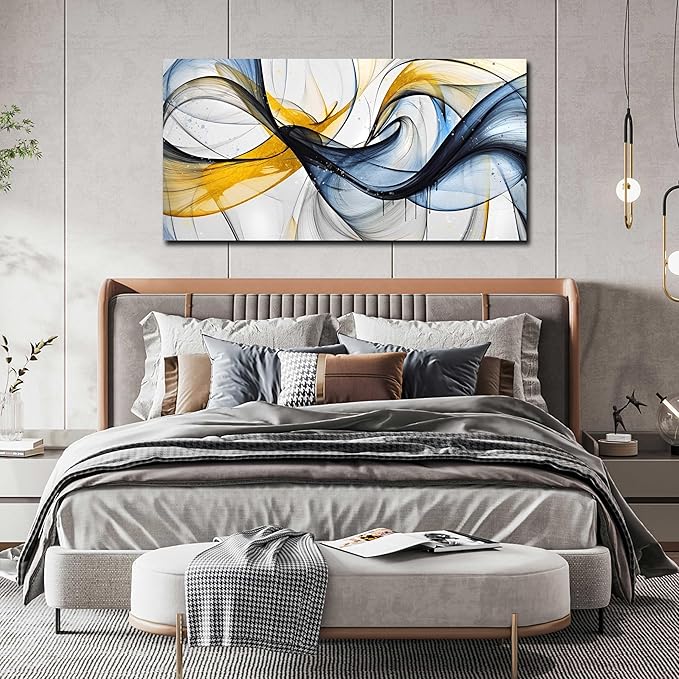 Modern Wall Art for Living Room - Abstract Wall Art for Bedroom Decor Ready to Hang Size 24" x 48"