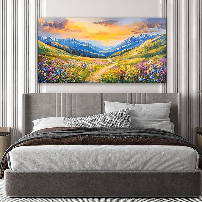 Canvas Wall Art Decor Wall Art Pictures for Living Room Modern Landscape Wall Art Prints Canvas Art Wall Deecor Nature Botanical Wall Art Decorations Sunset Artwork for Walls Home Office Decor 20"X40"