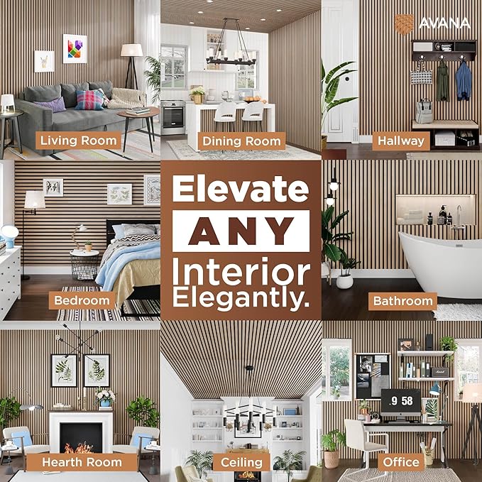 Avana Acoustic Wood Wall Panels – 47.2 X 12.6 Inch White Oak Acoustic Panels 1 PC – Wall Panels For Interior Wall Decor For Homes, Offices, Studios – Modern Sturdy And Durable Wood Panels For Wall