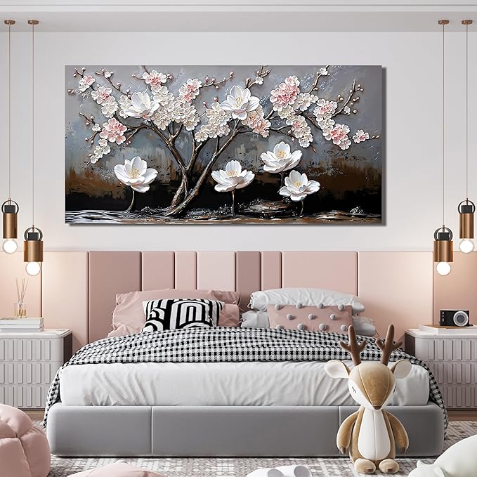 Canvas Wall Art Decor Art Work for Wall Decor Black and White Wall Art Decorations Wall Art Pictures for Living Room Artwork for Walls Modern Flower Wall Art Prints Home Office Decor 20" X 40"
