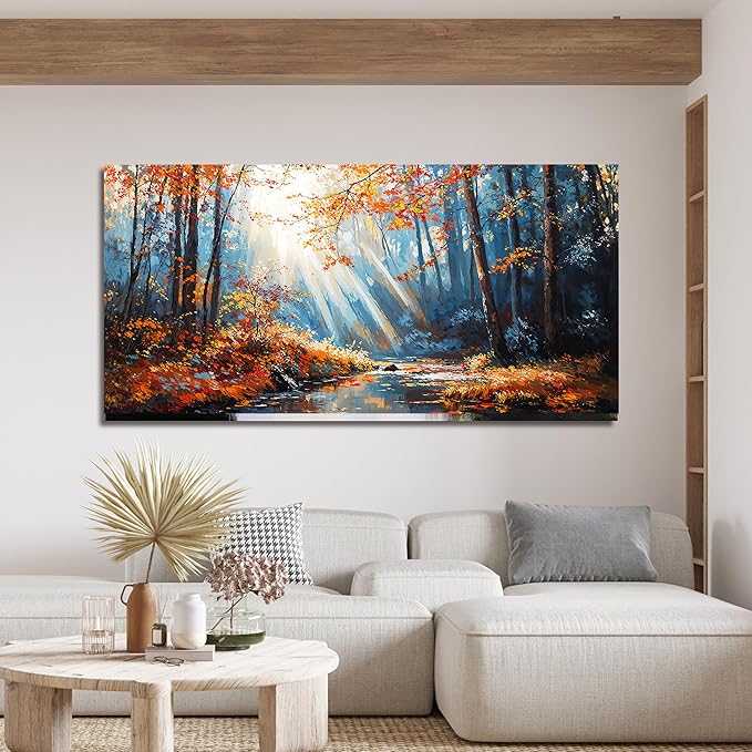 Large Canvas Wall Art Decor Nature Landscape Wall Art Decorations Modern Botanical Wall Art Prints Art Work For Wall Decor Forest Wall Art Pictures For Living Room Bedroom Office Decor 29"X 58"