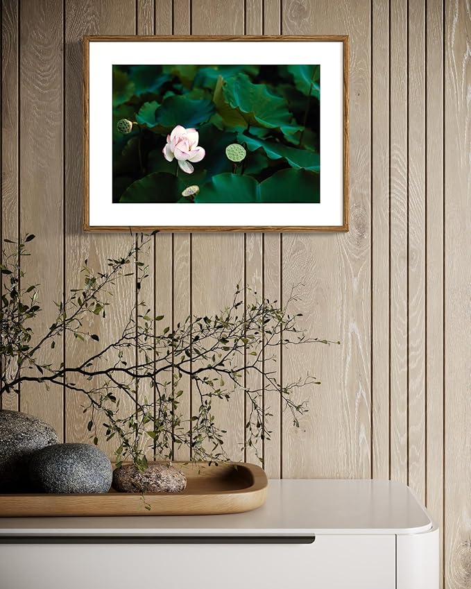 Oriental Beauty: Stunning Feng Shui Landscape Wall Art Prints for Home Decor in 3 Sizes (Serenity of a Lotus Blossom, 12" x 18")