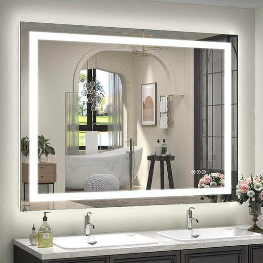 48x36 Inch LED Bathroom Mirror for Wall, Dimmable Vanity Mirror with Lights, Backlit and Front Lighted Mirror for Wall, Anti-Fog, Memory, Shatter-Proof