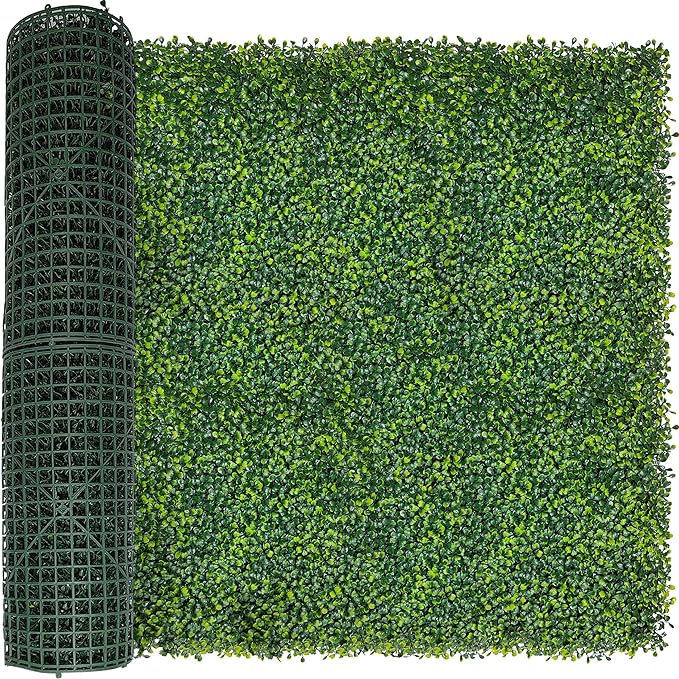 Artificial Boxwood Roll Panels: 40 X 160 in(45 sqft) UV-Anti Artificial Ivy Privacy Fence Wall Screen for Indoor Outdoor Green Grass Wall Decor & Ivy Fence Covering Privacy