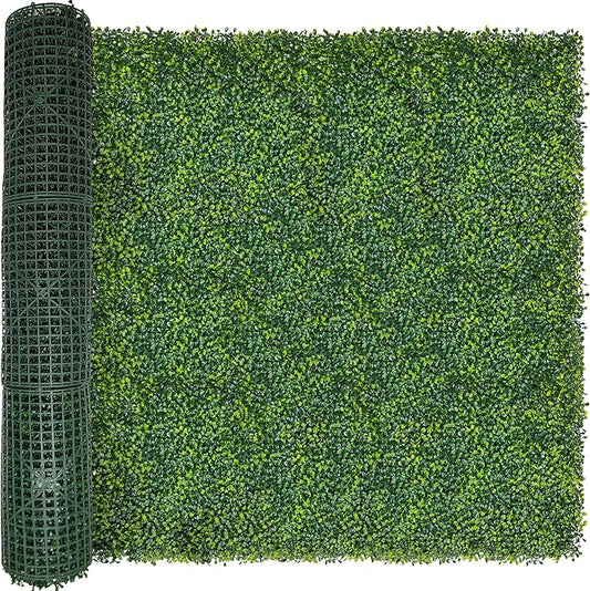Artificial Boxwood Roll Panels: 5FT X 10FT (50 sqft) UV-Anti Artificial Ivy Privacy Fence Wall Screen for Indoor Outdoor Green Grass Wall Decor & Ivy Fence Covering Privacy