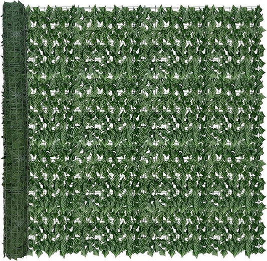 Artificial Ivy Privacy Screen: 72x144 in,UV Protection Ivy Vine Leaves Hedge Fence Panel Backdrop for Patio, Balcony, Garden, Backyard Indoor and Outdoor Green Decor