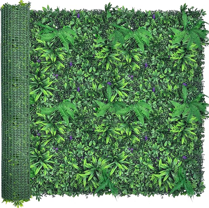 Artificial Greenery Wall Panels: 70'' x 120'' UV-Anti Faux Greennery Grass Wall Privacy Backdrop Fence Screen for Garden Fence Covering Privacy, Outdoor Indoor Home Decor