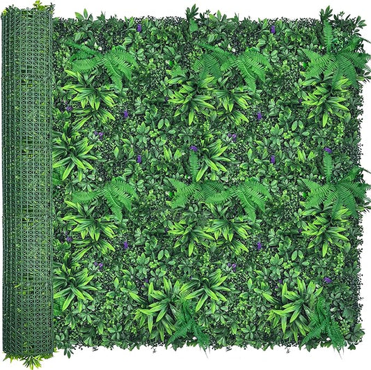 Artificial Greenery Wall Panels: 70'' x 120'' UV-Anti Faux Greennery Grass Wall Privacy Backdrop Fence Screen for Garden Fence Covering Privacy, Outdoor Indoor Home Decor