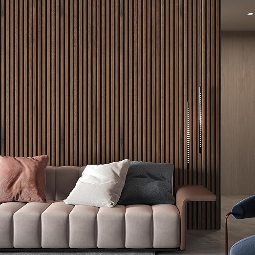 106" x 12.6" Acoustic Wood Wall Paneling, Decorative Sound Proof 3D Slat Panels for Walls and Ceilings (Set of 20)