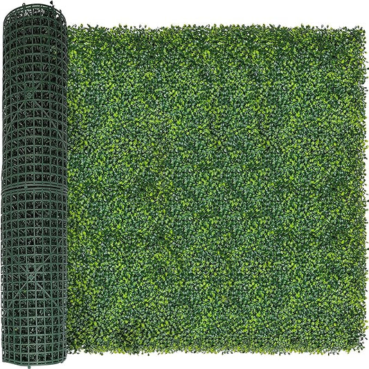 Artificial Boxwood Roll Panels: 48 X 160 in(53.5 sqft) UV-Anti Artificial Ivy Privacy Fence Wall Screen for Indoor Outdoor Green Grass Wall Decor & Ivy Fence Covering Privacy
