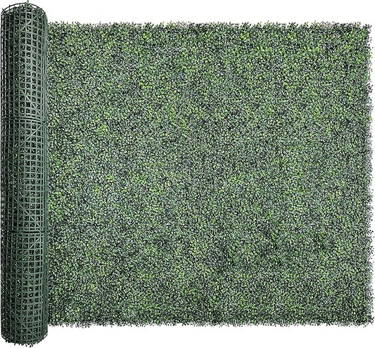 Bybeton Artificial Plant Screen,60"x120" (50 sqft) UV-Anti Faux Boxwood Leaves Grass Wall Panels for Patio Balcony Privacy, Garden, Backyard Greenery Wall Backdrop and Fence Decor