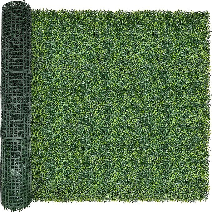 Artificial Boxwood Roll Panels: 6FT X 12FT (72 sqft) UV-Anti Artificial Ivy Privacy Fence Wall Screen for Indoor Outdoor Green Grass Wall Decor & Ivy Fence Covering Privacy