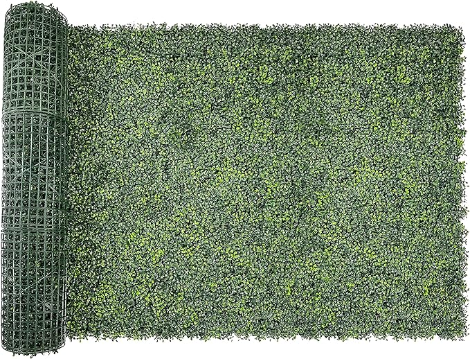 Bybeton Artificial Boxwood Hedge Panel Roll, 48"x120" (40 sqft) UV-Resistant Faux Ivy Privacy Screen for Fence, Garden, Patio, Balcony, Backyard – Realistic Greenery Wall Decor