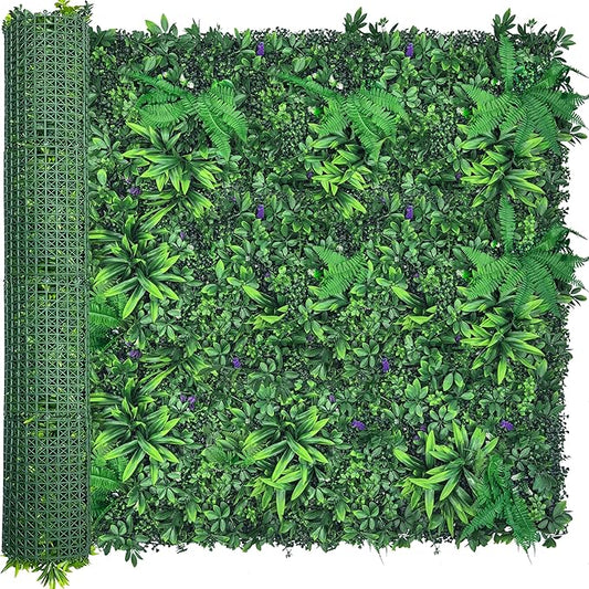 Artificial Greenery Wall Panels: 60'' x 120'' UV-Anti Faux Greennery Grass Wall Privacy Backdrop Fence Screen for Garden Fence Covering Privacy, Outdoor Indoor Home Decor